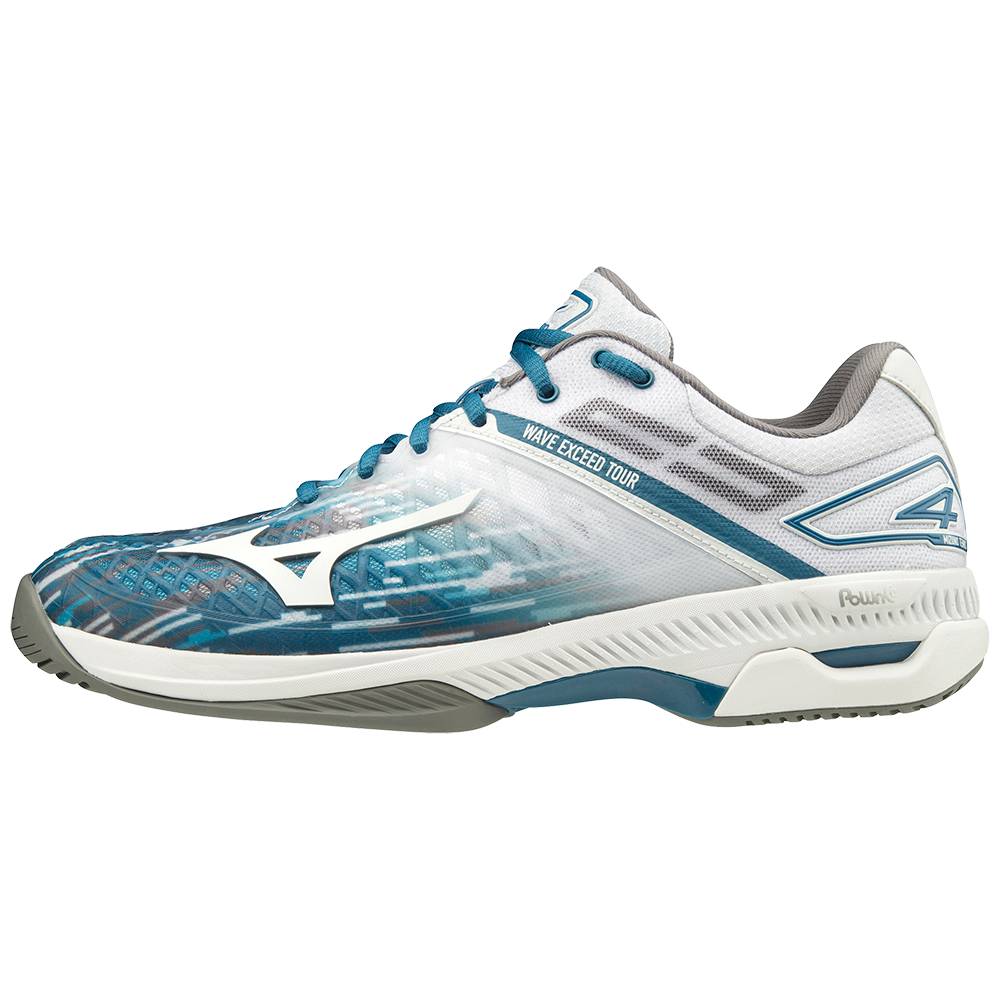 Tenis Netshoes Mizuno Wave Exceed Tour 4 AC - Homem - Azuis/Branco - TRYHV6415